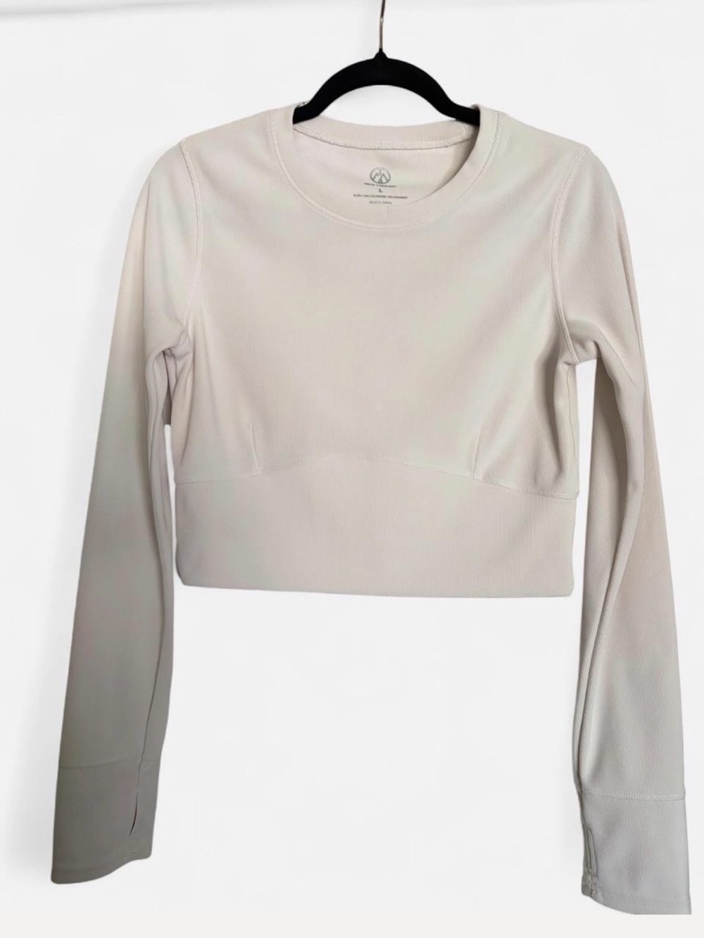 Cropped Cream Long-Sleeve Shirt